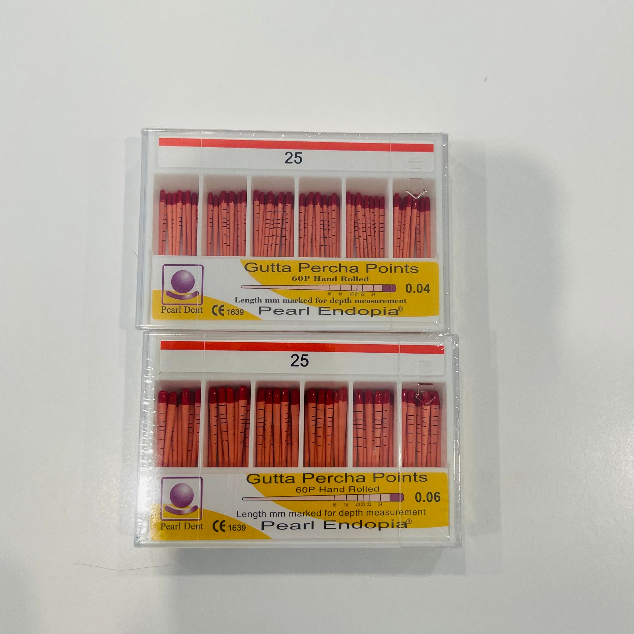 Cone gutta percha độ thuôn 0.4 và 0.6 - Pearl Dent