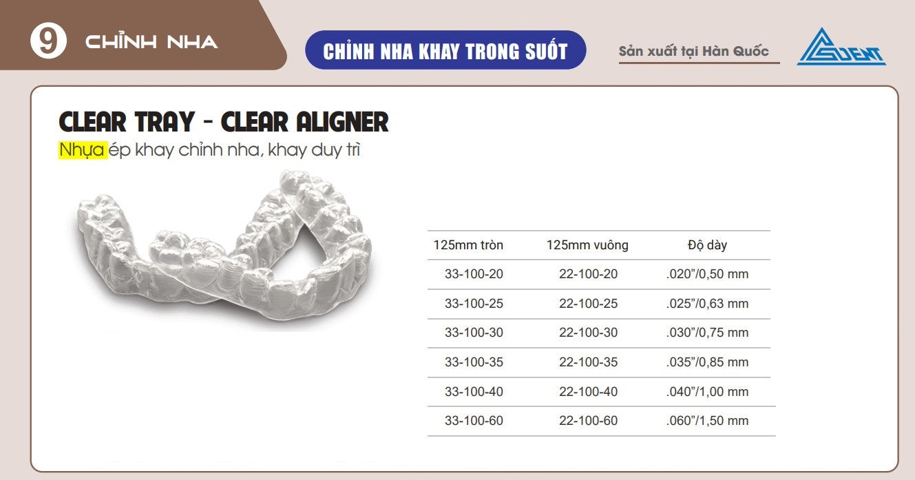 Miếng nhựa ép máng duy trì ADENT Hàn Quốc