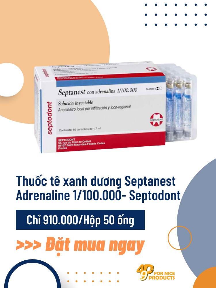 Thuốc tê xanh dương septanest septodont - 49P