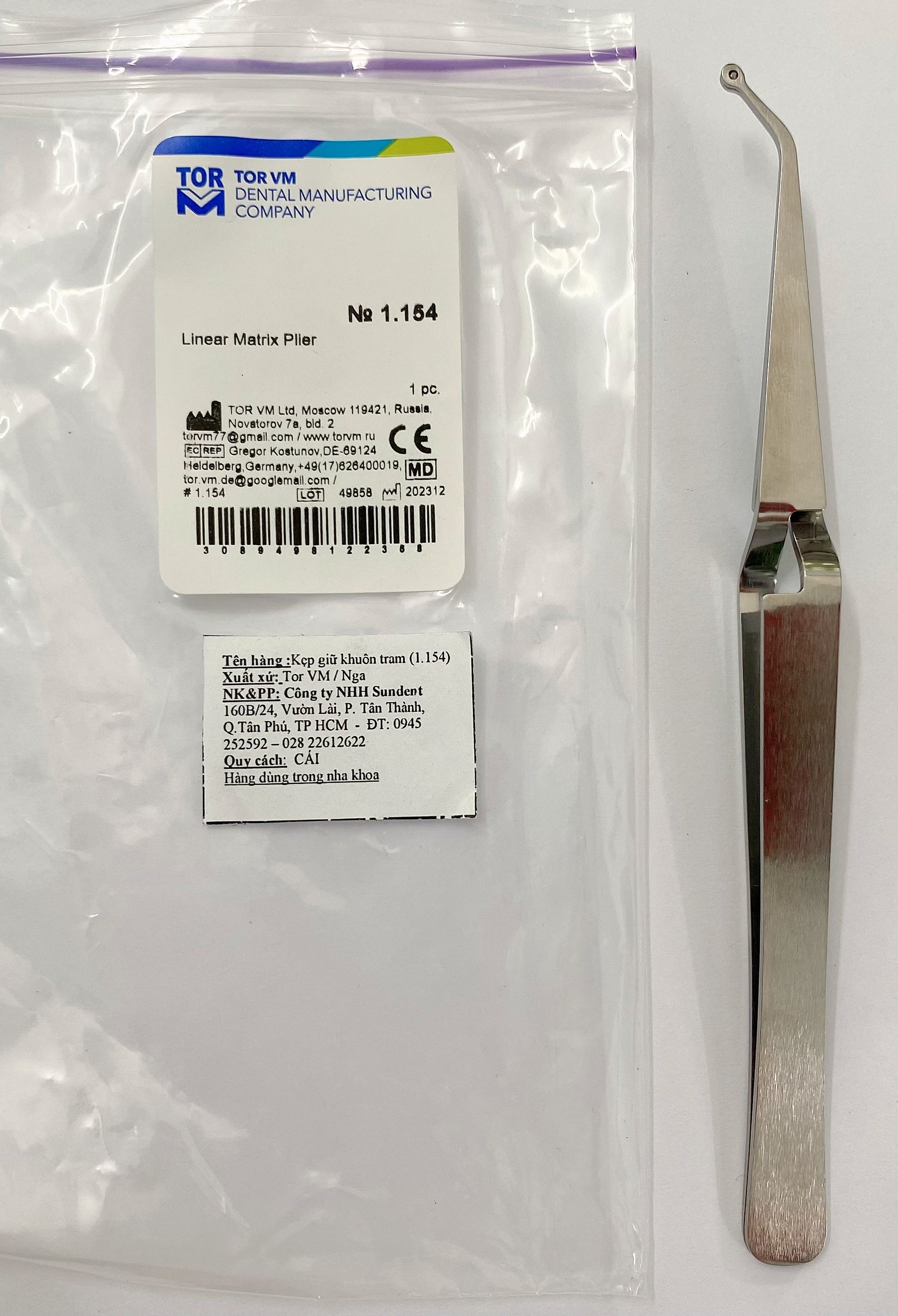 Kẹp giữ khuôn trám bán phần - Tor VM