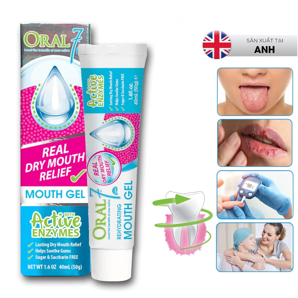 Gel Bôi Giữ Ẩm Oral7 Dùng Cho Người Khô Miệng, Giữ Ẩm Suốt 7 Giờ