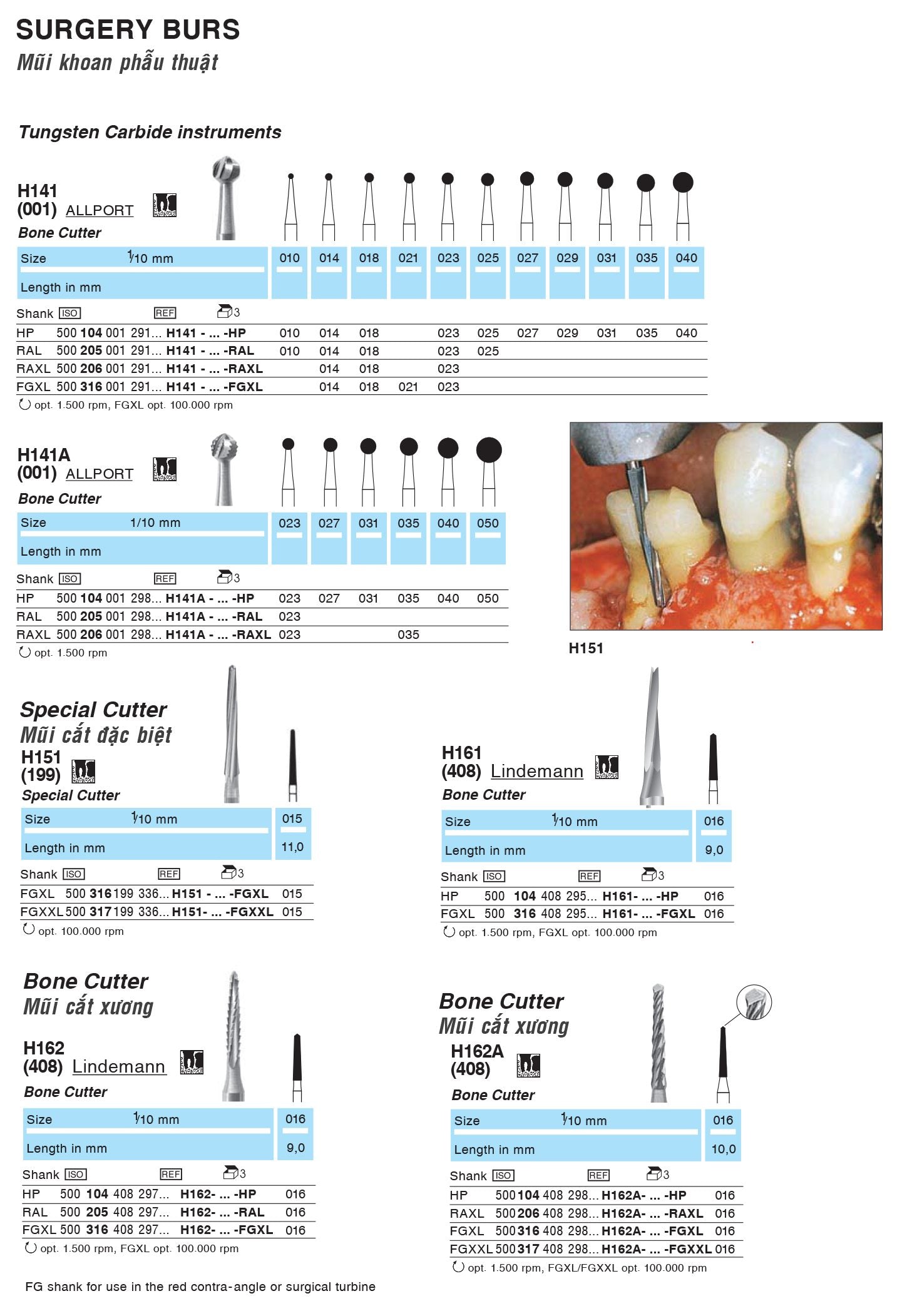 Mũi khoan phẫu thuật Surgery Burs - NTI