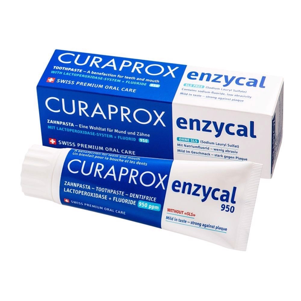 Kem đánh răng ngừa sâu răng Enzycal 950ppm 75ml - Curaprox