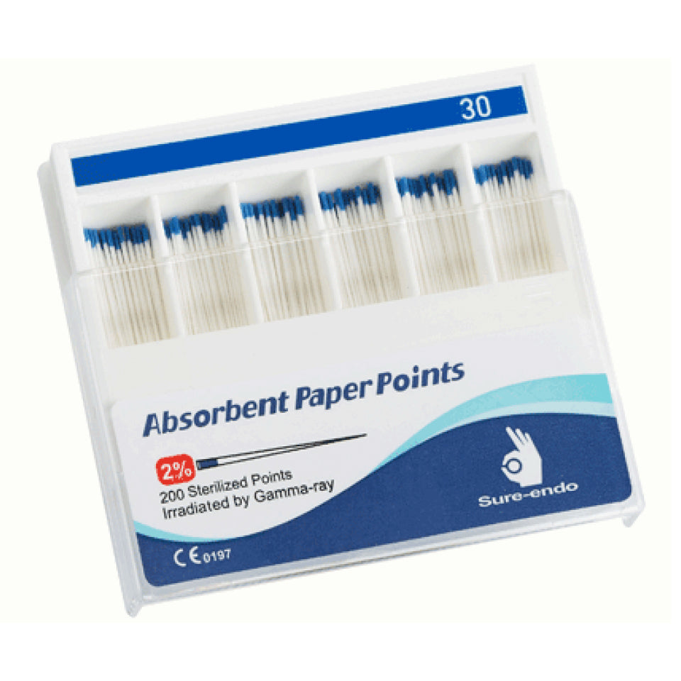 Cone giấy Absorbent Paper Points độ thuôn 2%, 4%, 6% - Sure Endo