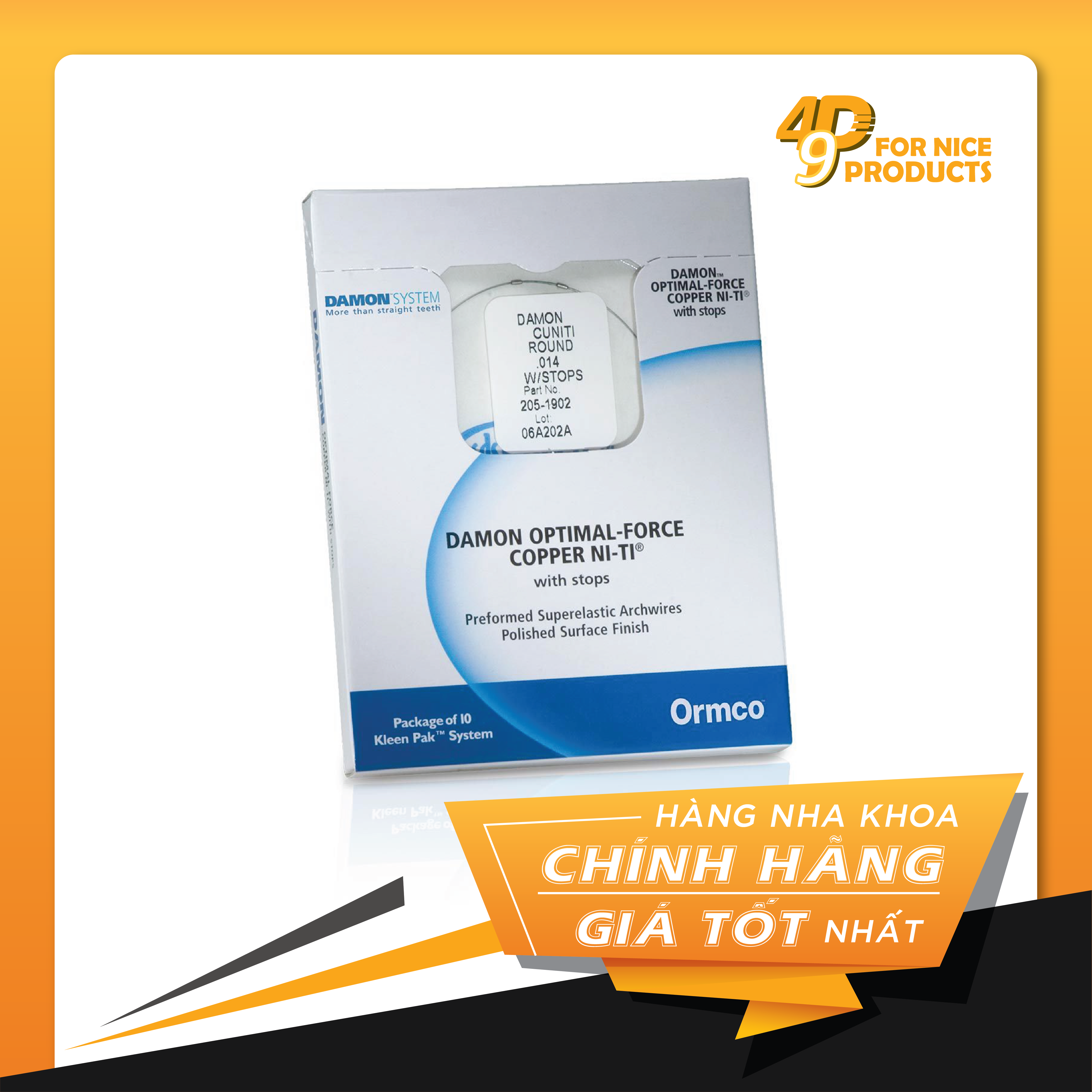 Dây cung nong hàm Damon CuNiTi - Ormco