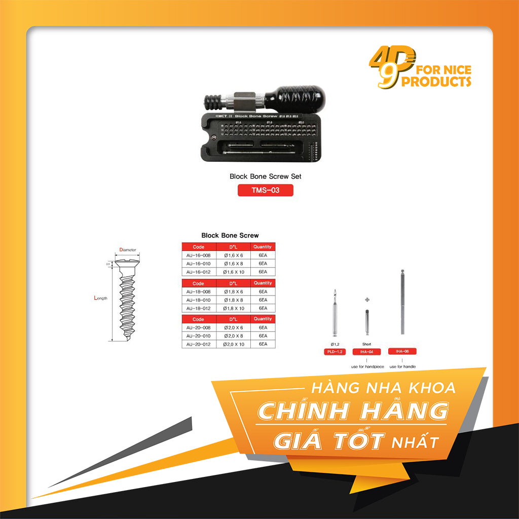 Minivis cố định xương block MCT