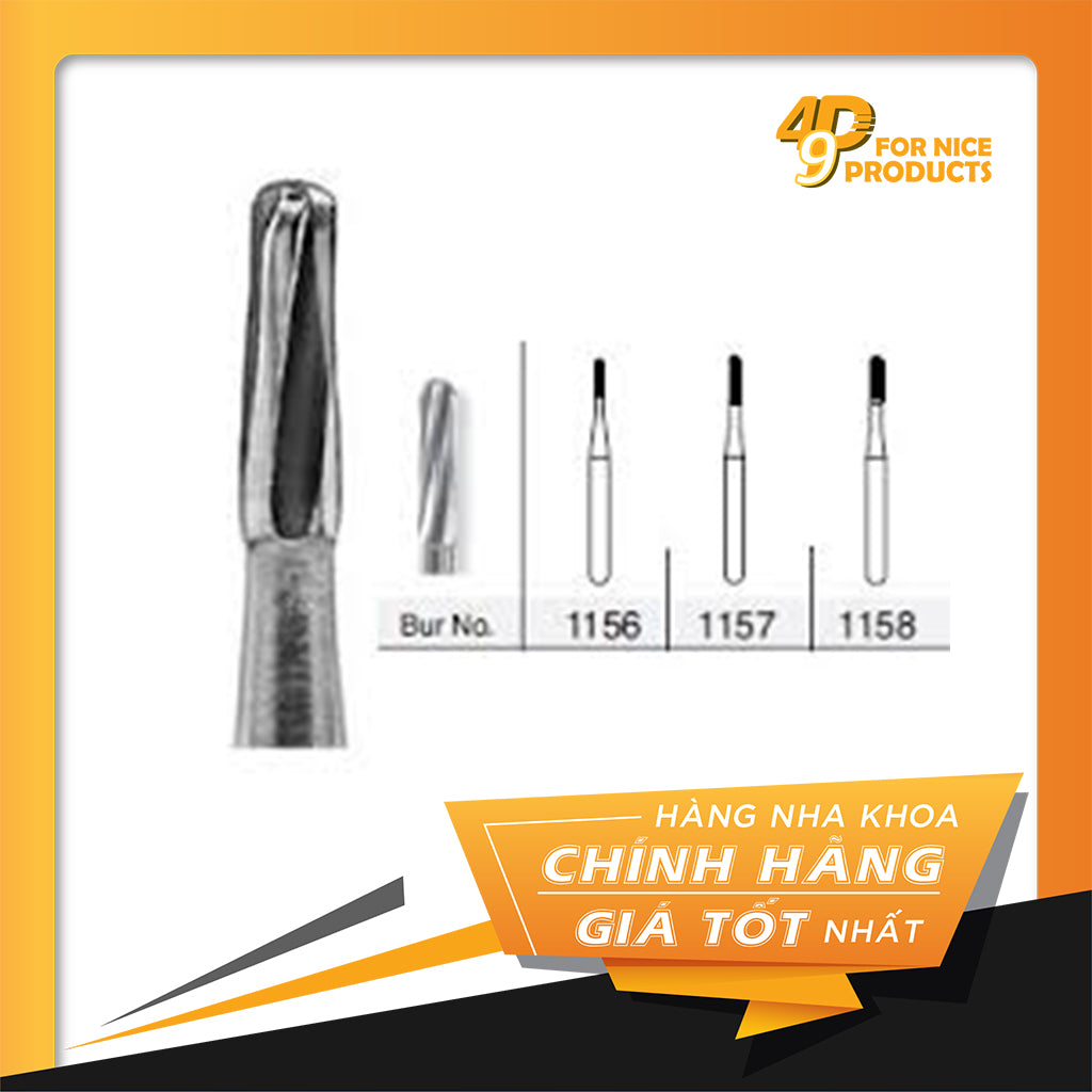 Mũi khoan Carbide Domed Fissure Plain cut 010mm - MDT