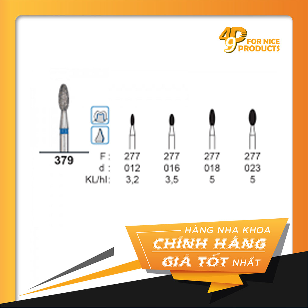 Mũi khoan búp lửa 379 - quả trám 368 - DFS