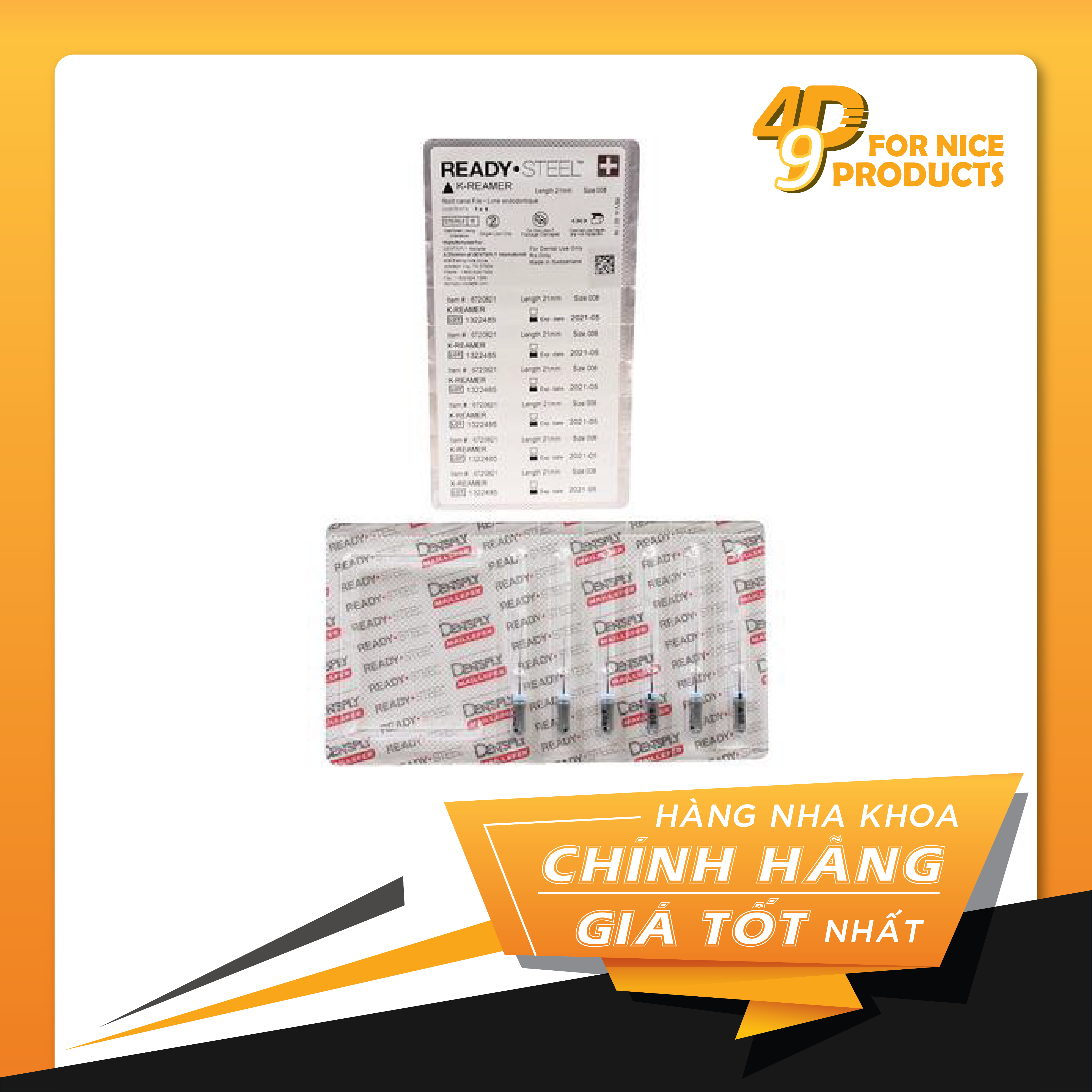 Trâm nội nha K-REAMER READYSTEEL - Dentsply Sirona