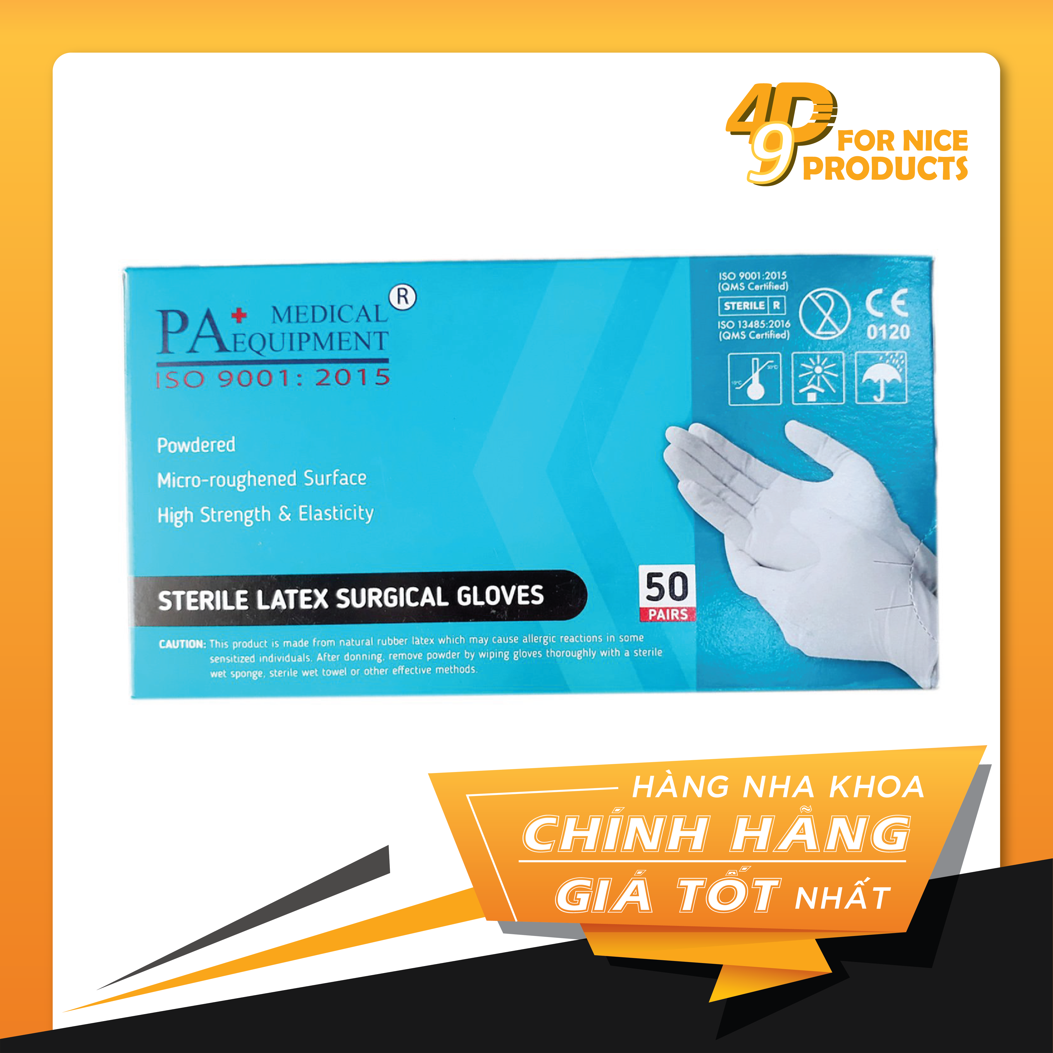 Găng tay phẫu thuật tiệt trùng có bột - TG MEDICAL