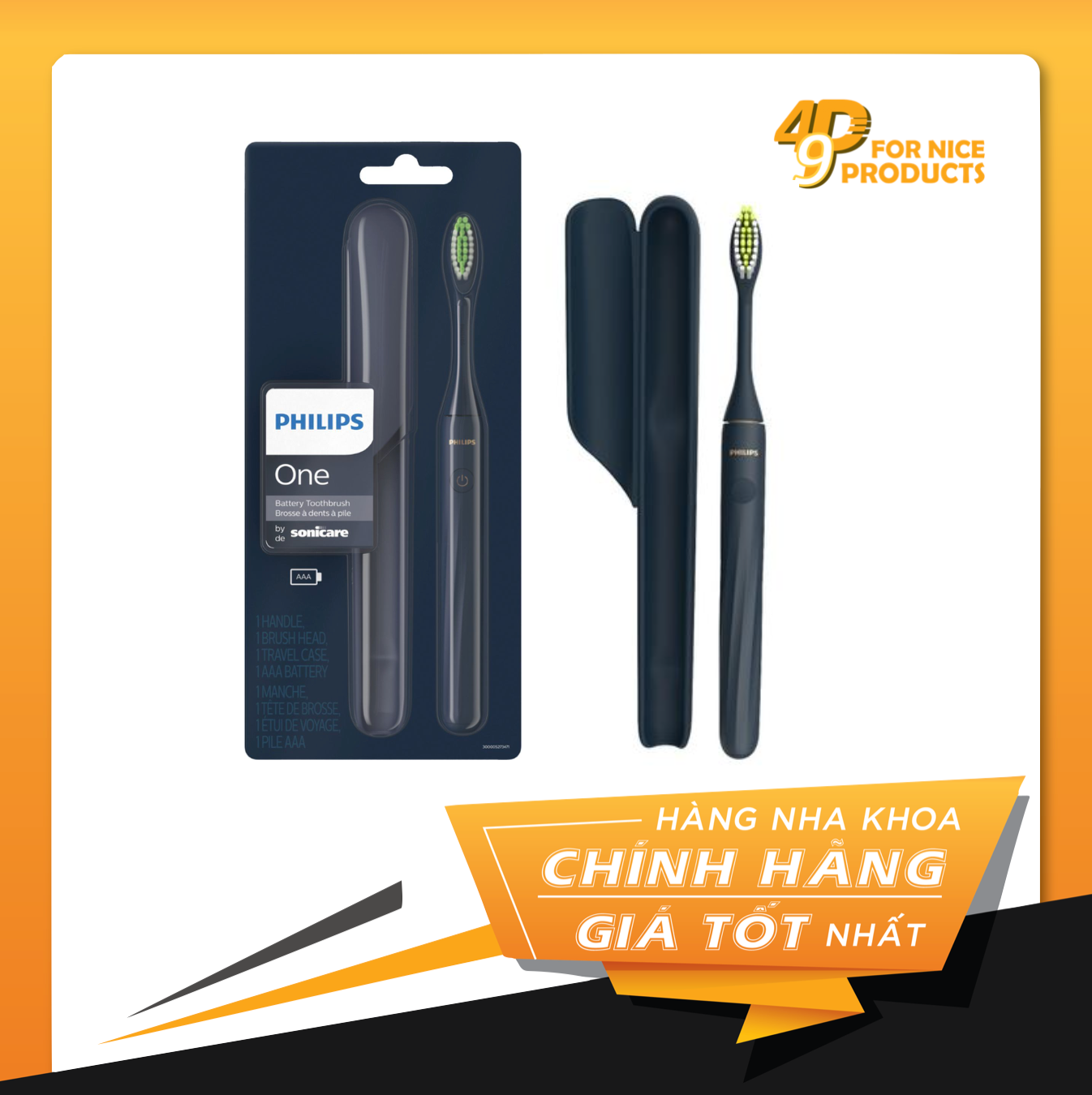 Bàn chải điện Philips One Sonicare mẫu dùng pin HY1100