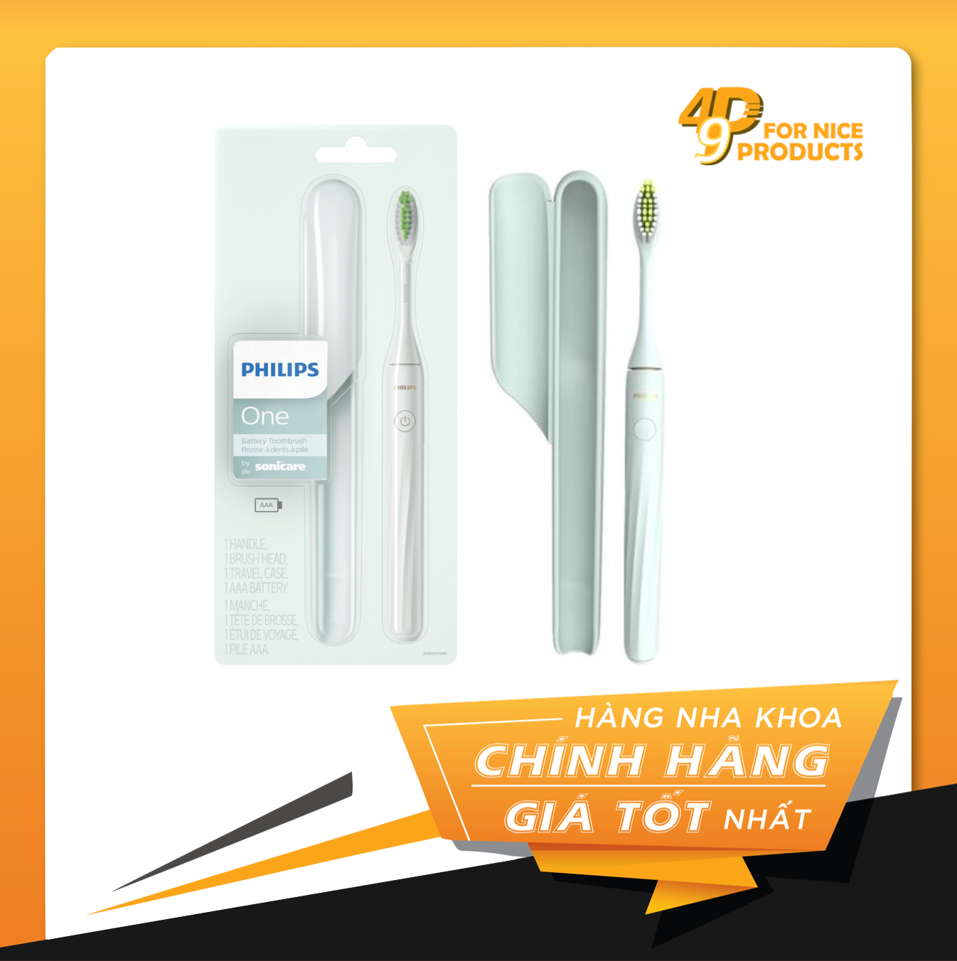 Bàn chải điện Philips One Sonicare mẫu dùng pin HY1100