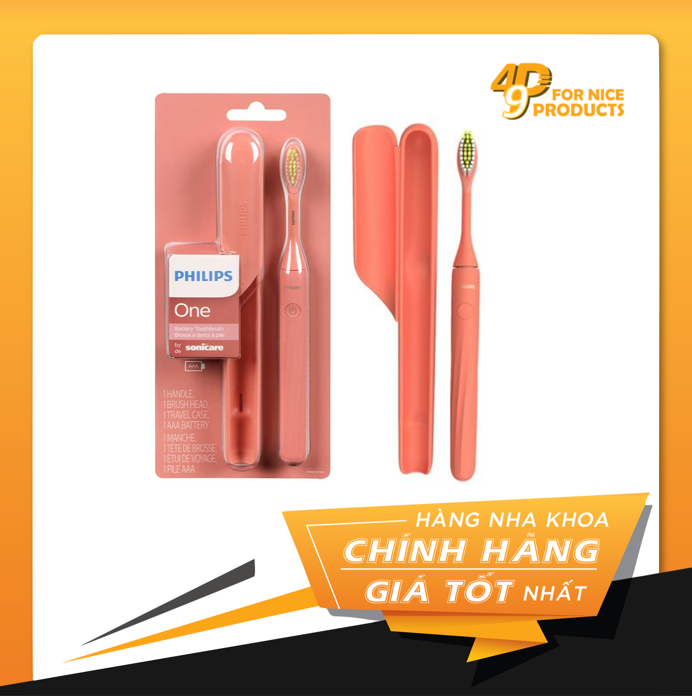 Bàn chải điện Philips One Sonicare mẫu dùng pin HY1100