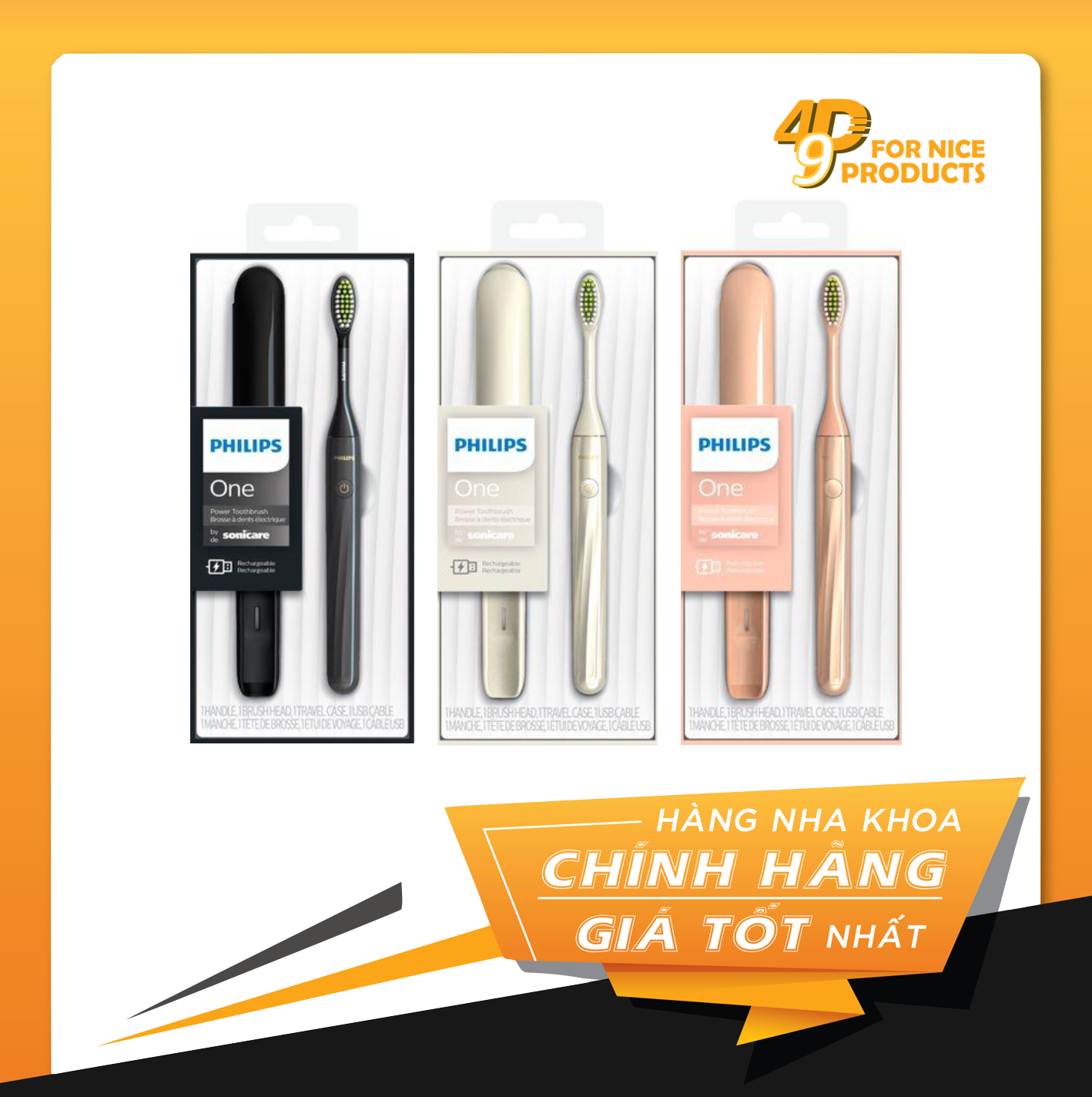 Bàn chải điện Philips One Sonicare mẫu sạc điện HY1200
