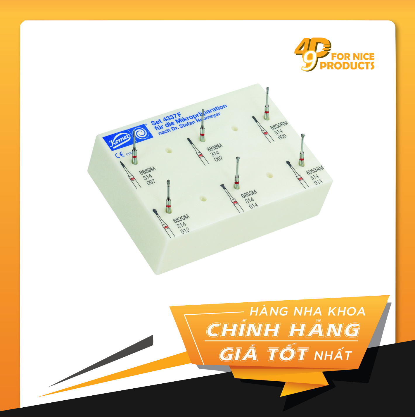 Bộ mũi khoan sửa soạn xoang trám 4337 - Komet