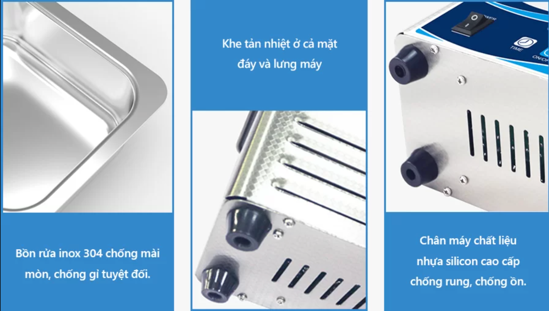 Máy rửa sóng siêu âm RAMA R0.8L dung tích 0.8 lít, công suất 60W, 40kHz