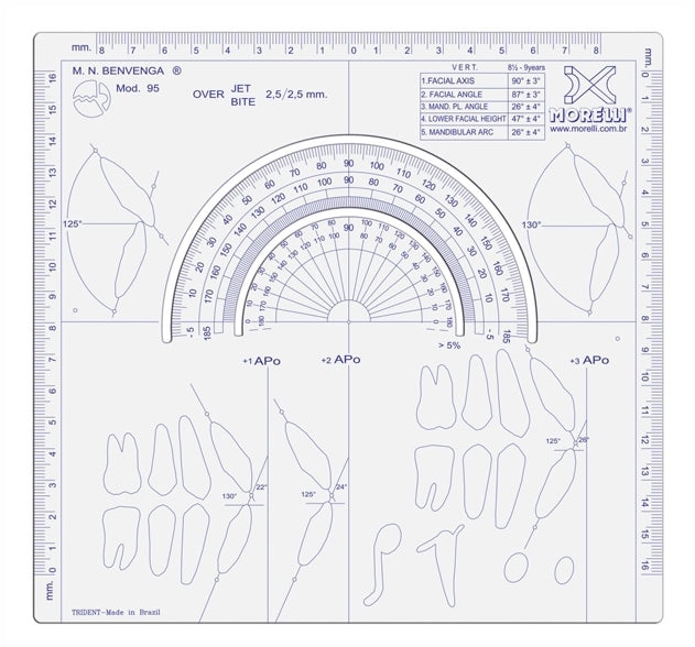 Thước đa năng vẽ phim chỉnh nha - Morelli