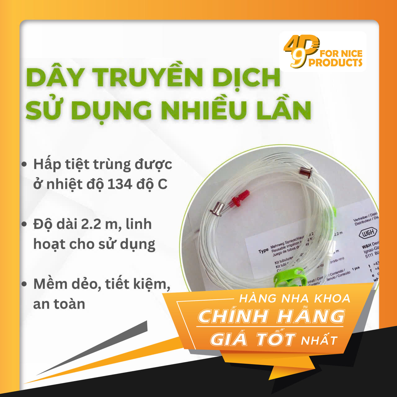 Dây nước máy phẫu thuật implant - W&H