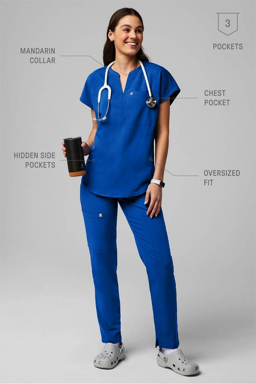 Bộ đồ mổ nữ Evolve Scrub phom rộng hiện đại #49PF2 - 49P Medical Uniform