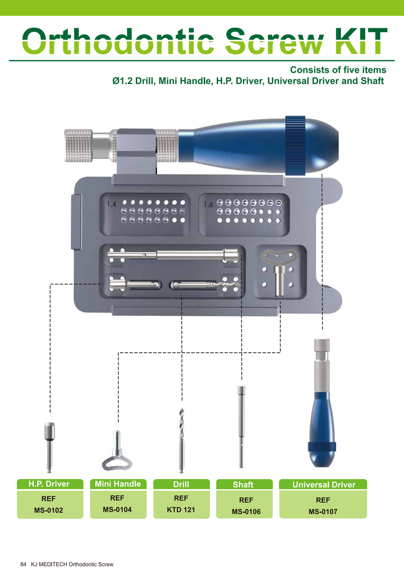 Bộ dụng cụ tay vặn minivis chỉnh nha - KJ Meditech