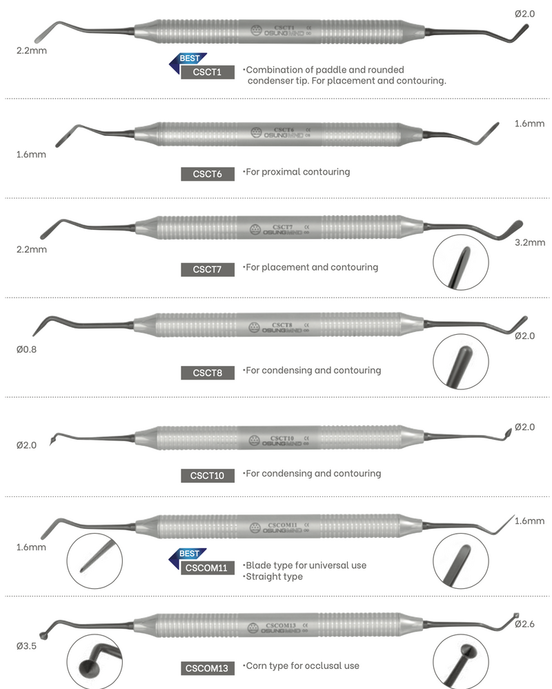 Cây dụng cụ trám  Composite hai đầu không dính bay - Osung