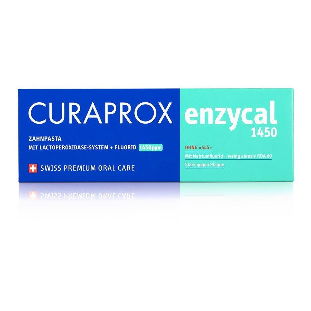 Kem đánh răng ngừa sâu răng Enzycal 1450ppm 75ml - Curaprox