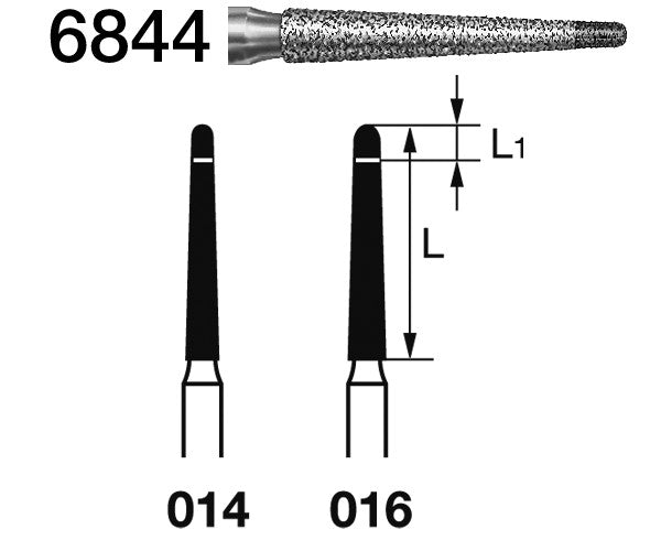 Mũi khoan sửa soạn Veneer 2 độ thô 6844 - Komet