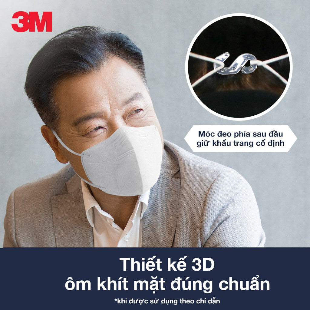 Khẩu Trang 3M 9013 đạt chuẩn KF94, Ngăn ngừa bụi mịn PM2.5 Trắng