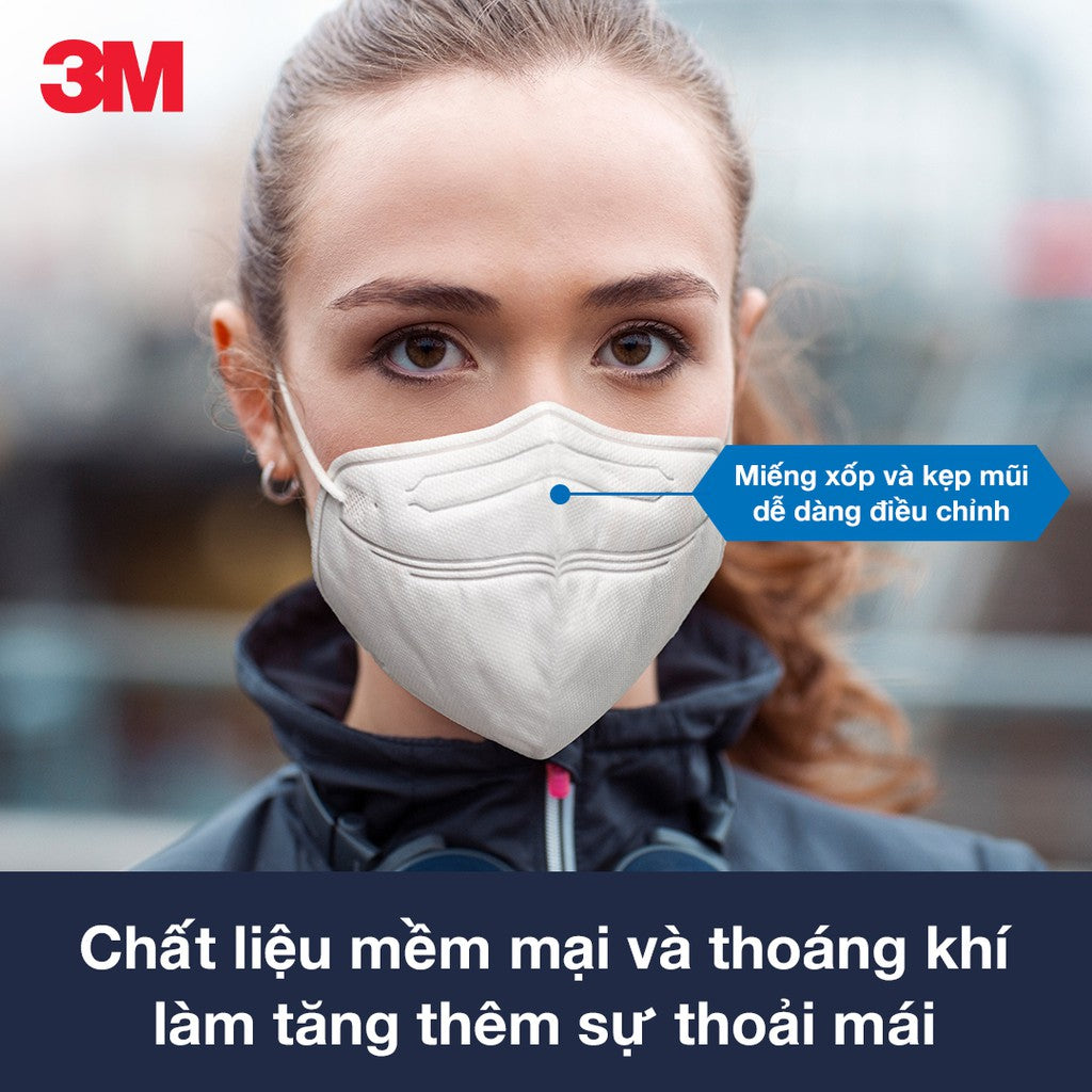 Khẩu Trang 3M 9013 đạt chuẩn KF94, Ngăn ngừa bụi mịn PM2.5 Trắng