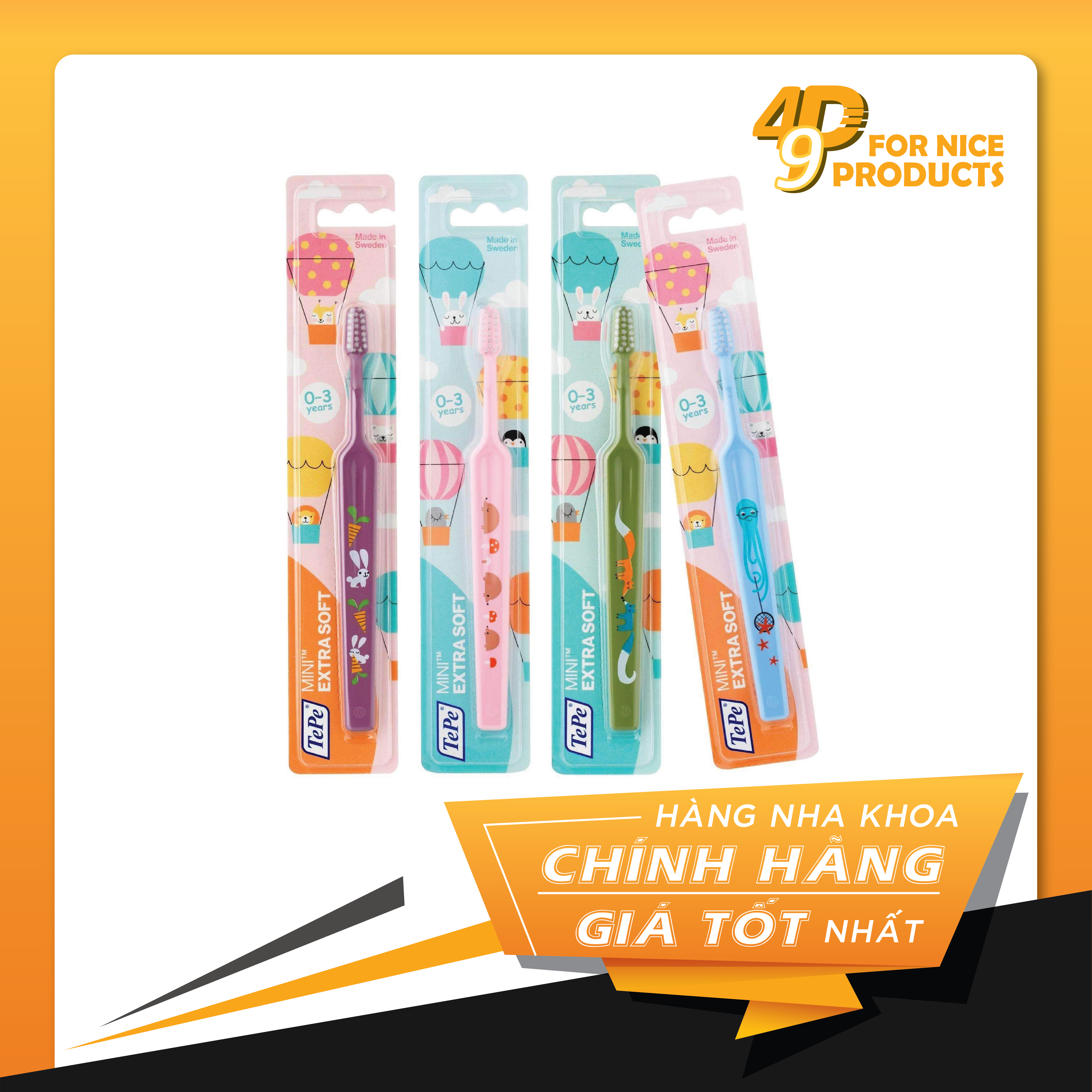 Bàn Chải Đánh Răng Siêu Mềm Cho Trẻ 0-3 Tuổi Tepe Mini X-Soft