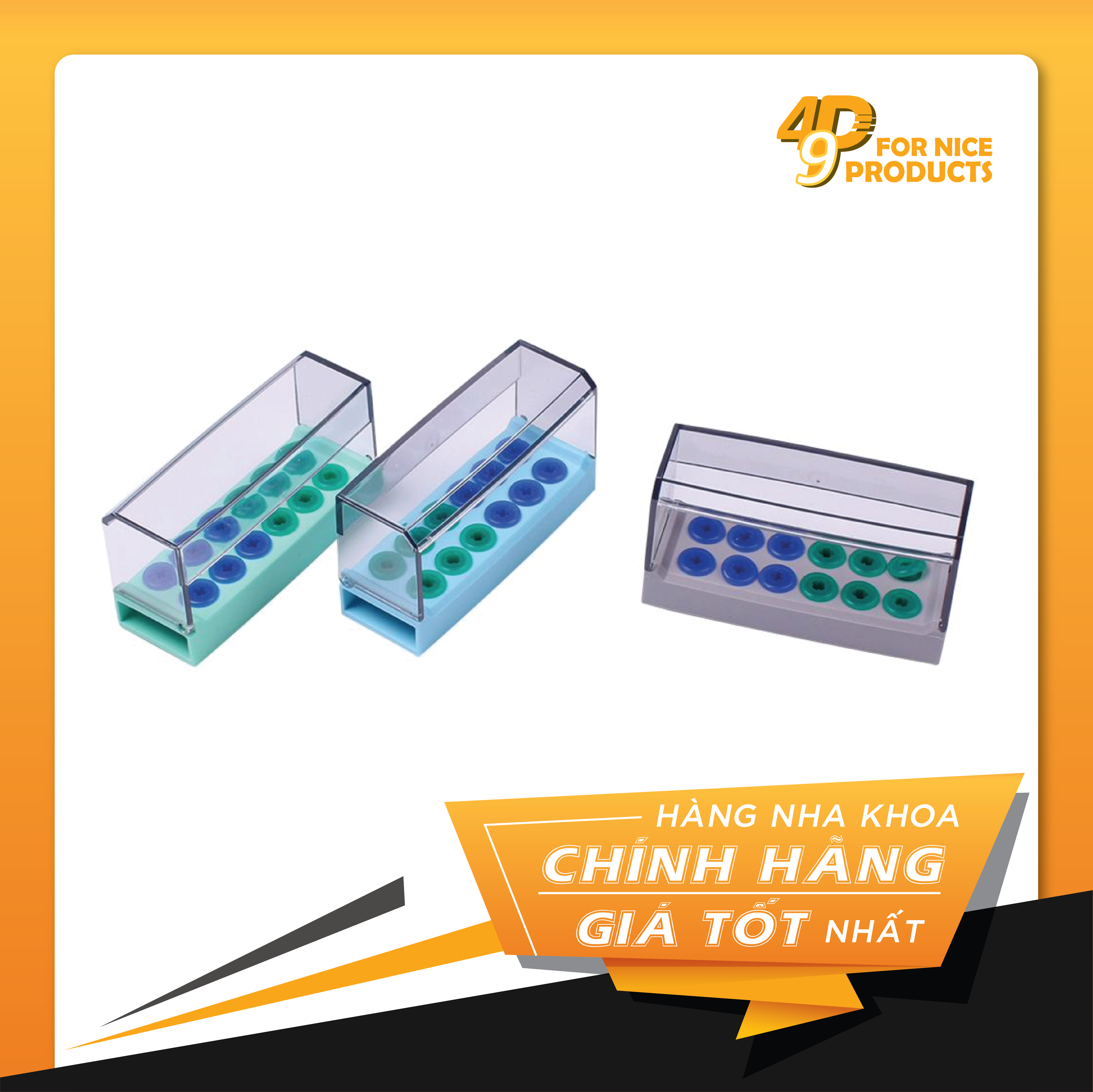 Hộp đựng đầu cạo vôi, đầu Implant , mũi khoan HP và mũi đánh bóng - DK Dental