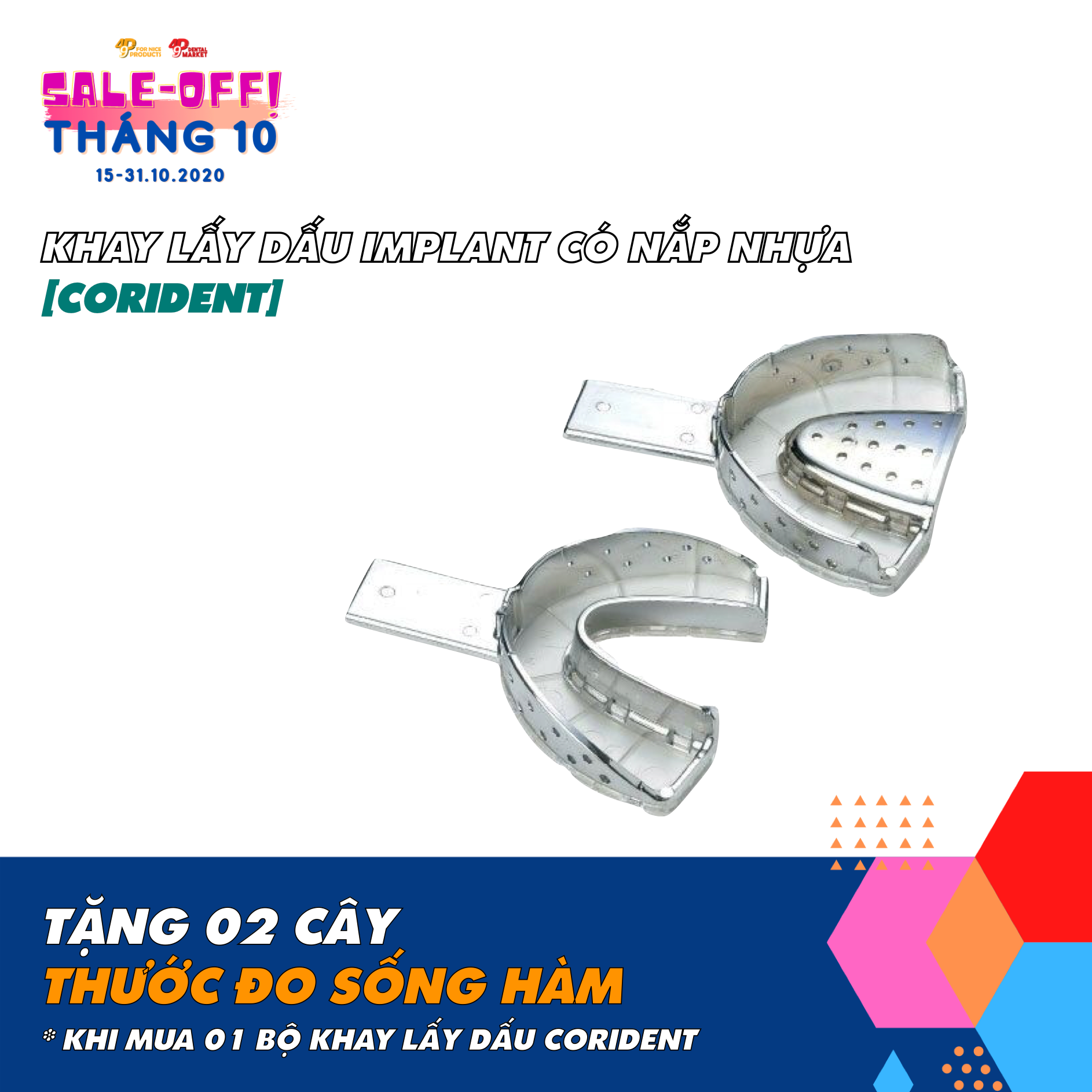 Khay lấy dấu Implant có nắp nhựa Cori-Implant - Corident