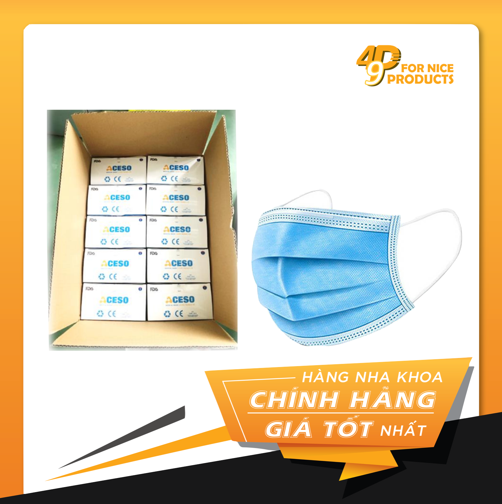 Khẩu trang y tế 4 lớp kháng khuẩn Aceso