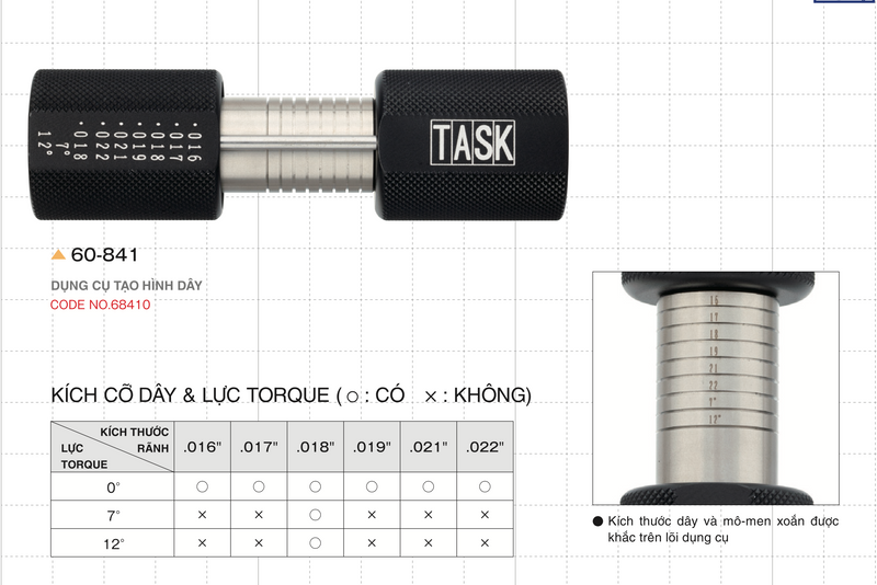 Dụng cụ điều chỉnh Torque trên dây cung Arch Turret - TASK